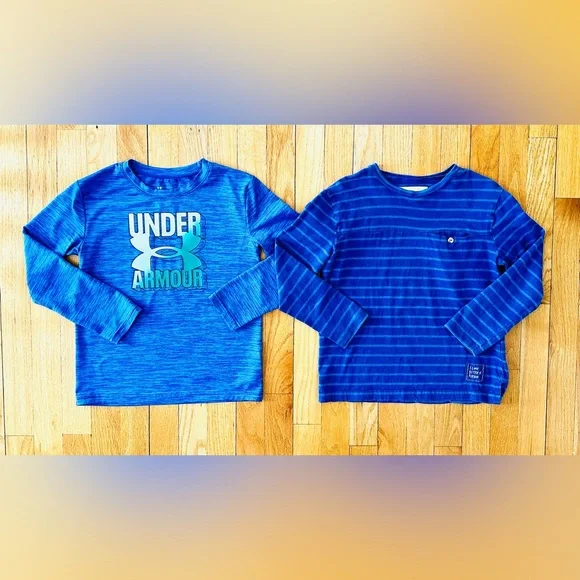 Zara & Under Armour Blue Long-Sleeved T-Shirts size 7 - Picture 1 of 9
